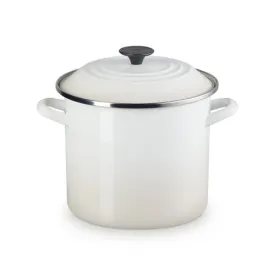 8qt Enamel on Steel Covered Stockpot Meringue