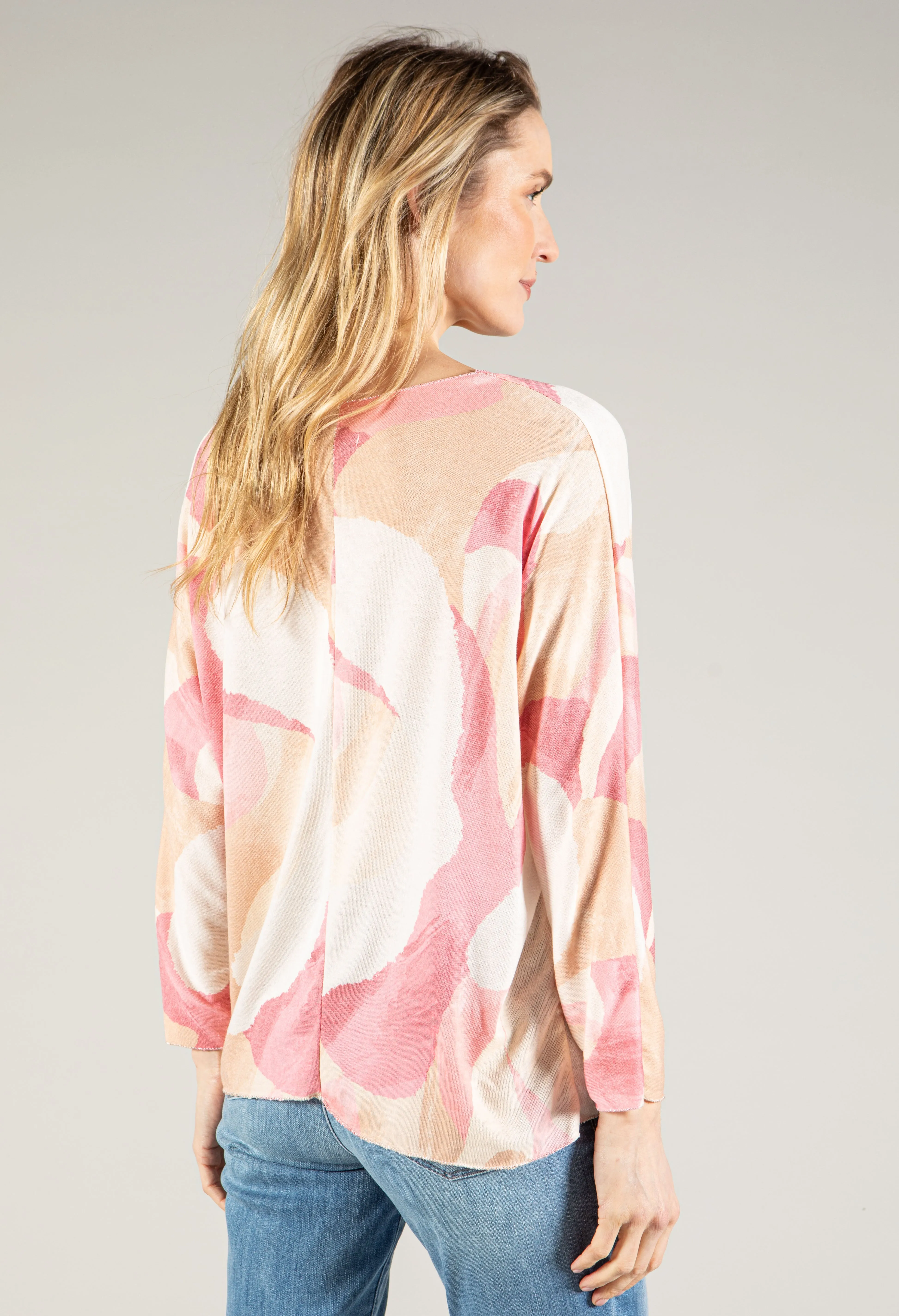 Abstract Print Soft Pullover