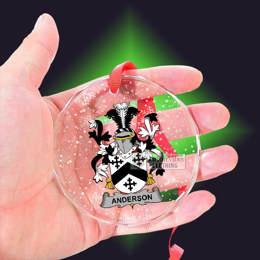 Anderson Irish Clan Christmas Glass Ornament with Coat of Arms