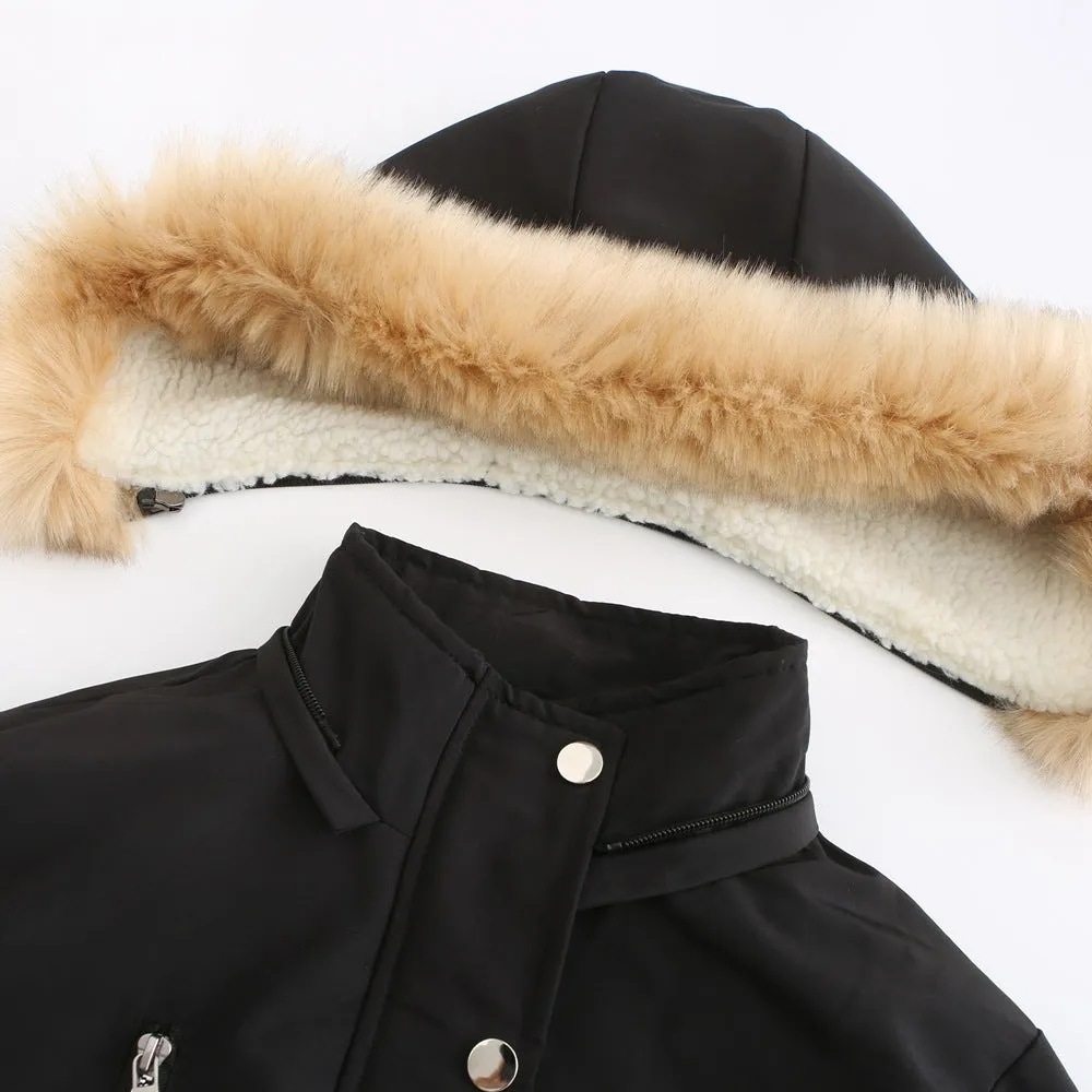 Ashleigh™ | Detachable Fur-Lined Cashmere Hooded Coat