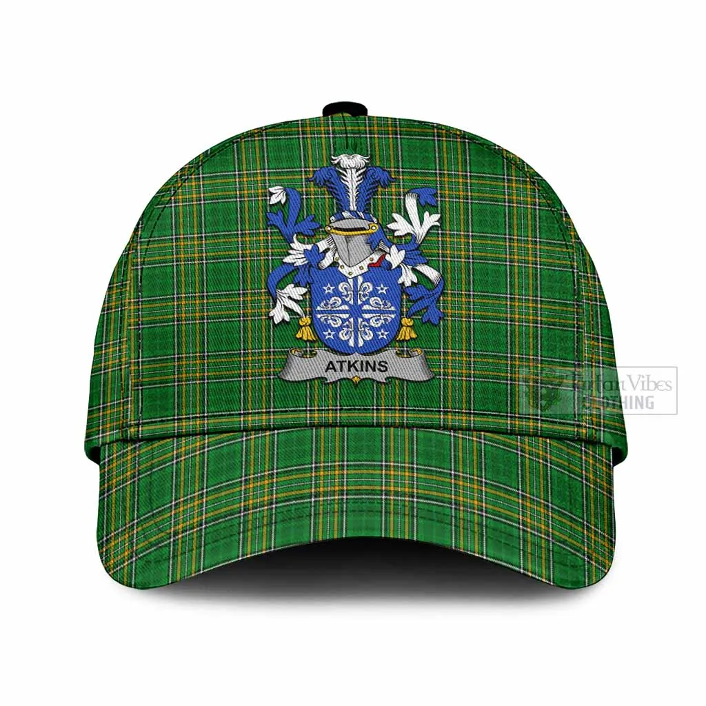 Atkins Irish Clan Tartan Classic Cap with Coat of Arms