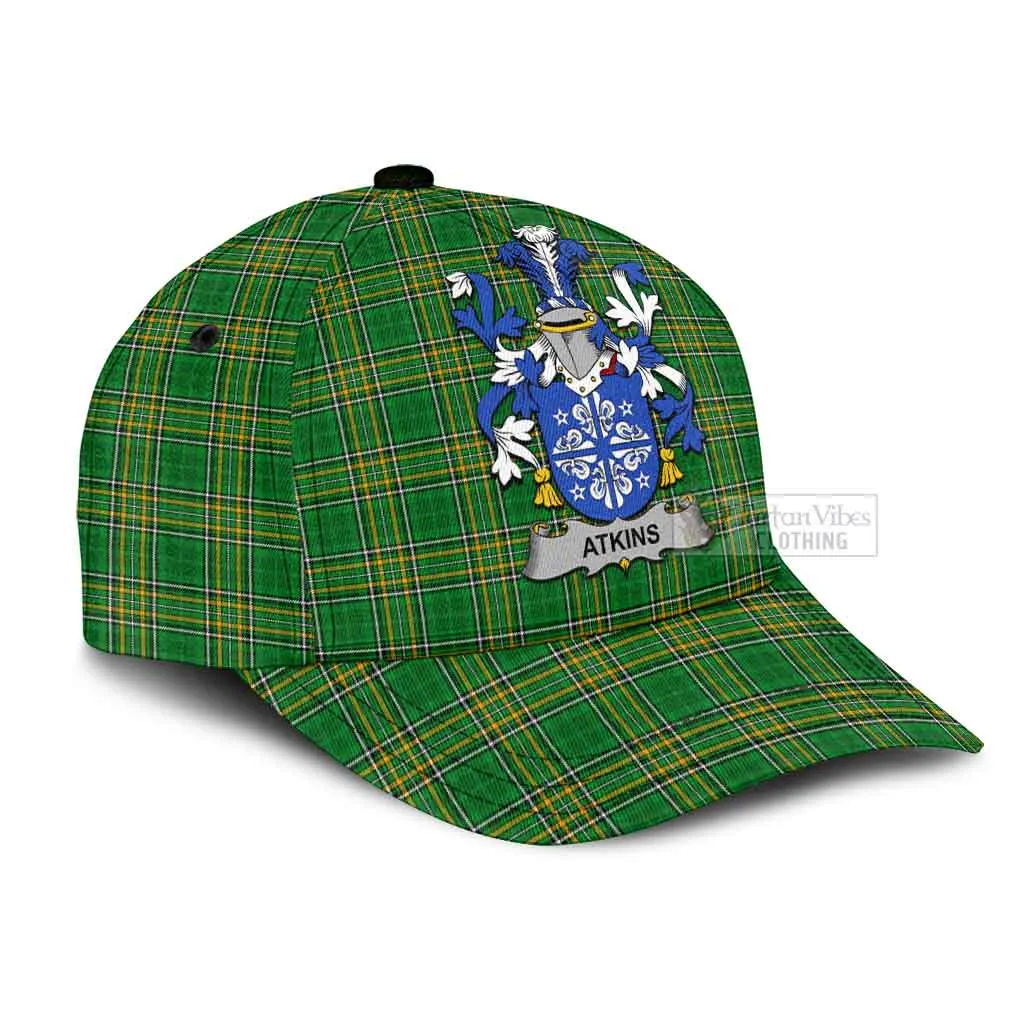 Atkins Irish Clan Tartan Classic Cap with Coat of Arms