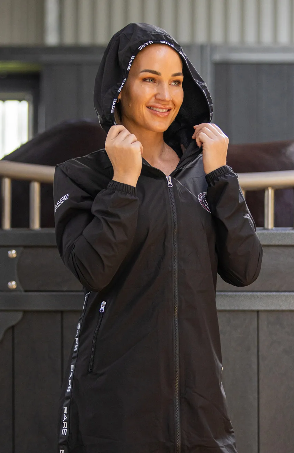 BARE Winter Series - Candace Lightweight Waterproof Long Jacket - Black