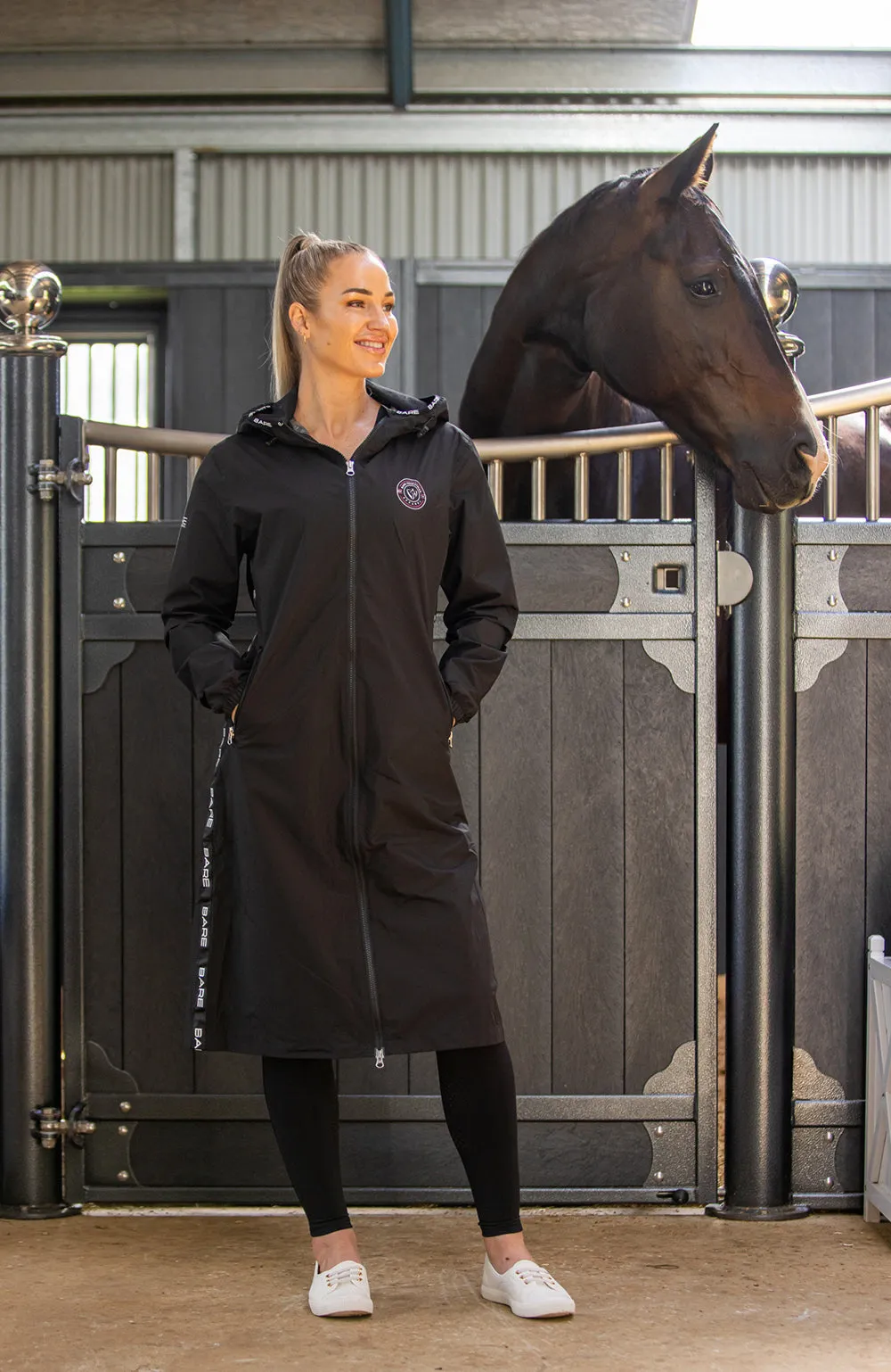 BARE Winter Series - Candace Lightweight Waterproof Long Jacket - Black