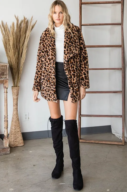 Brown Leopard Cardigan Jacket