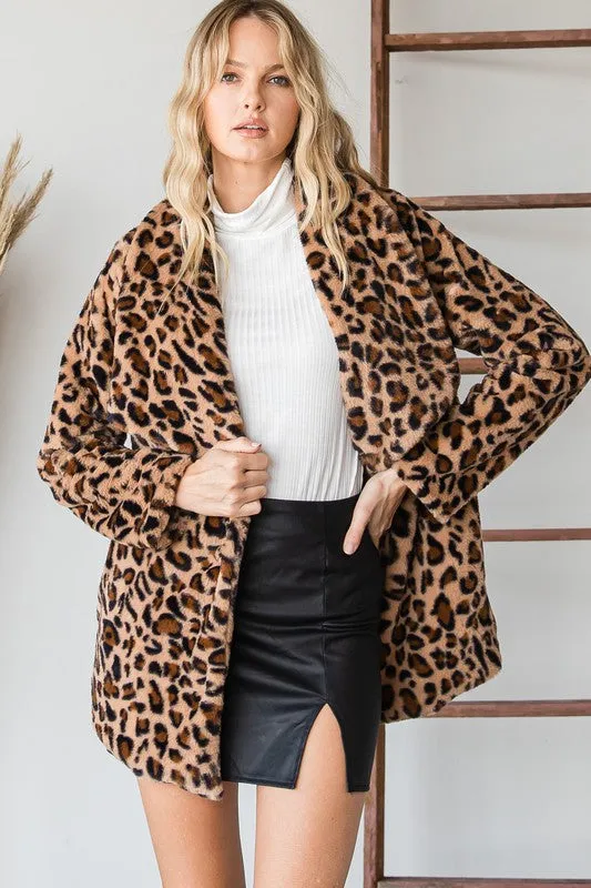 Brown Leopard Cardigan Jacket