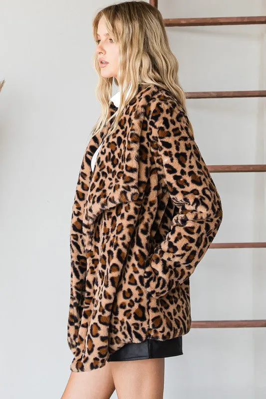 Brown Leopard Cardigan Jacket