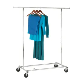 Chrome Folding Expandable Rolling Clothes Rack