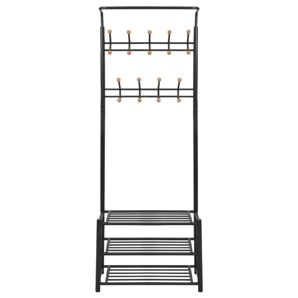 Clothes Rack with Shoe Storage 68x32x182.5 cm Black