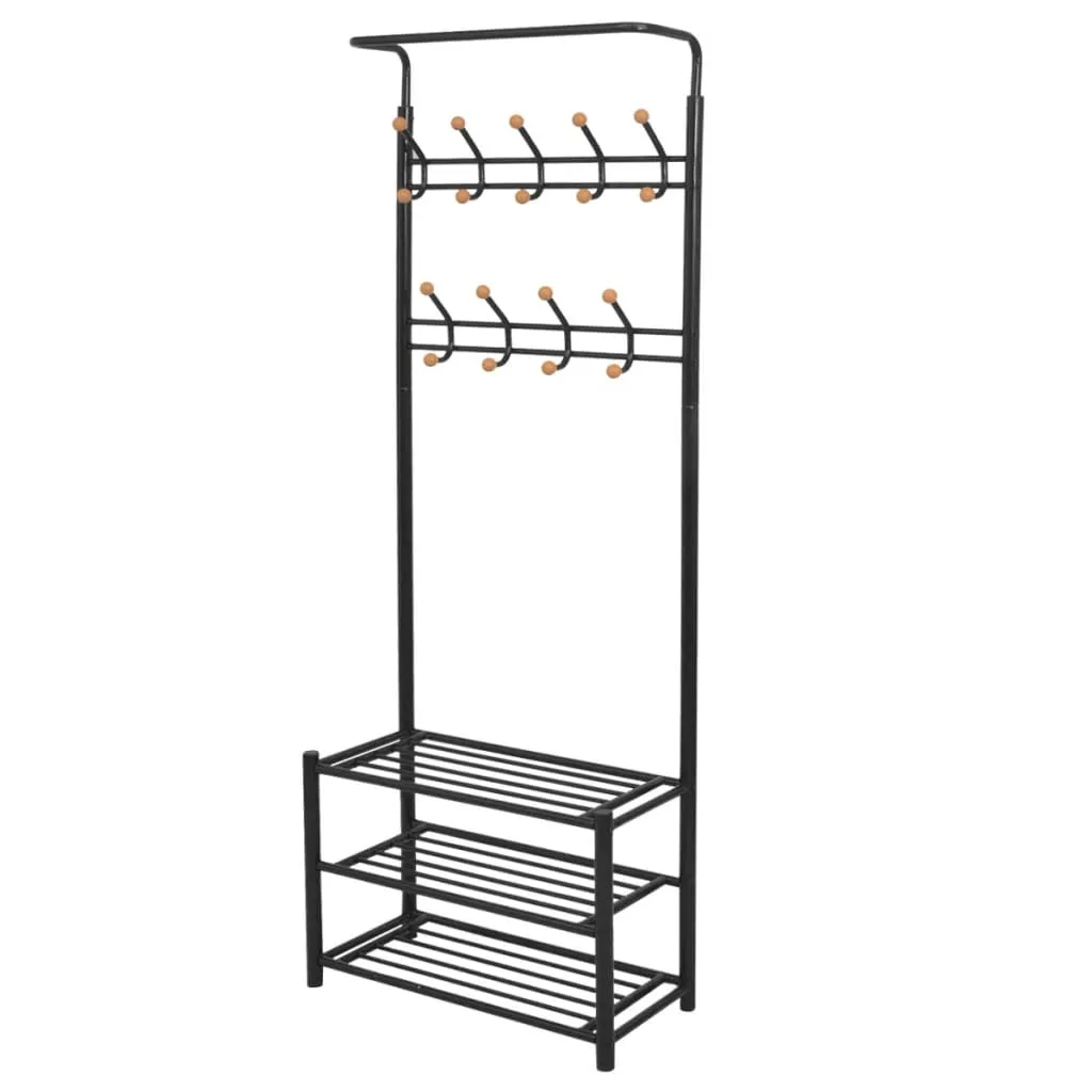 Clothes Rack with Shoe Storage 68x32x182.5 cm Black