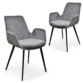 Dining Chair - Dark Grey Velvet (Set of 2)