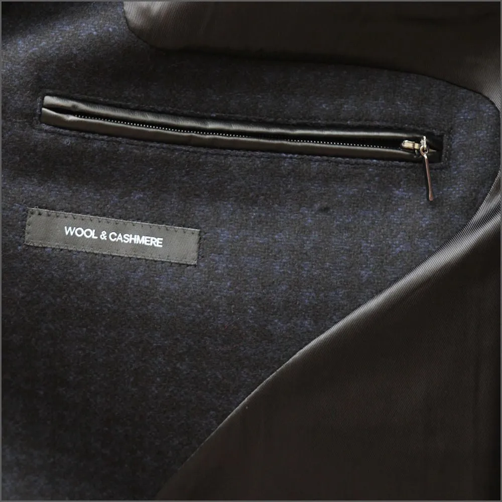 Douglas Lincoln Navy Wool/Cashmere Car Coat<>