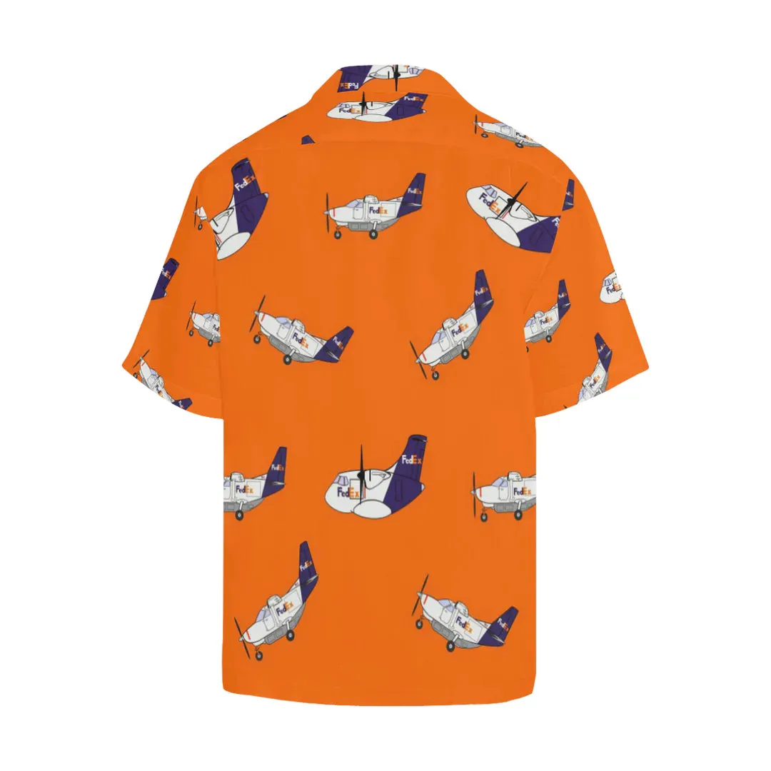 FEDEX CARAVAN ATR ORANGE HAWAIIAN SHIRT