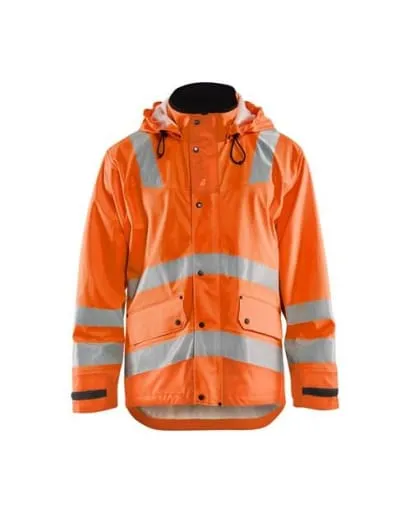 High Visibility Blaklader Breathable Rain Jacket with Wind & Waterproof Protection - Model 4302