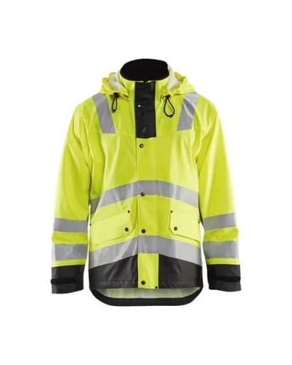 High Visibility Blaklader Breathable Rain Jacket with Wind & Waterproof Protection - Model 4302