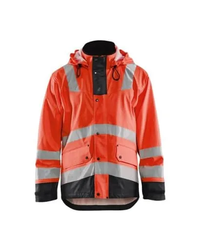 High Visibility Blaklader Breathable Rain Jacket with Wind & Waterproof Protection - Model 4302