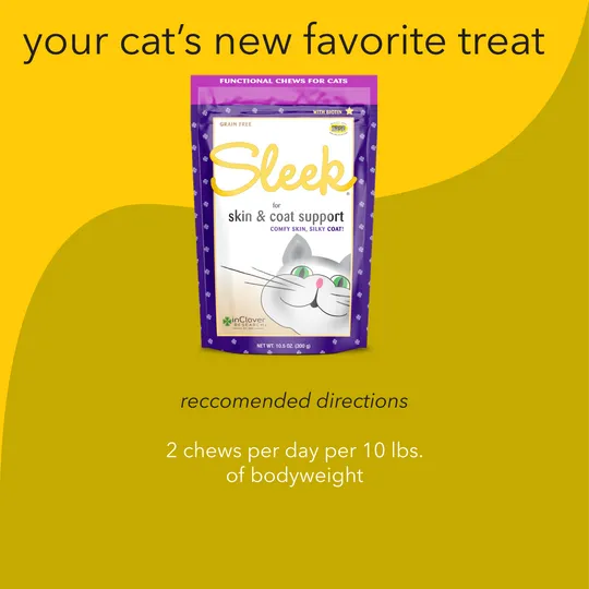 InClover Sleek Skin & Coat Support Soft Chews Supplement for Cats