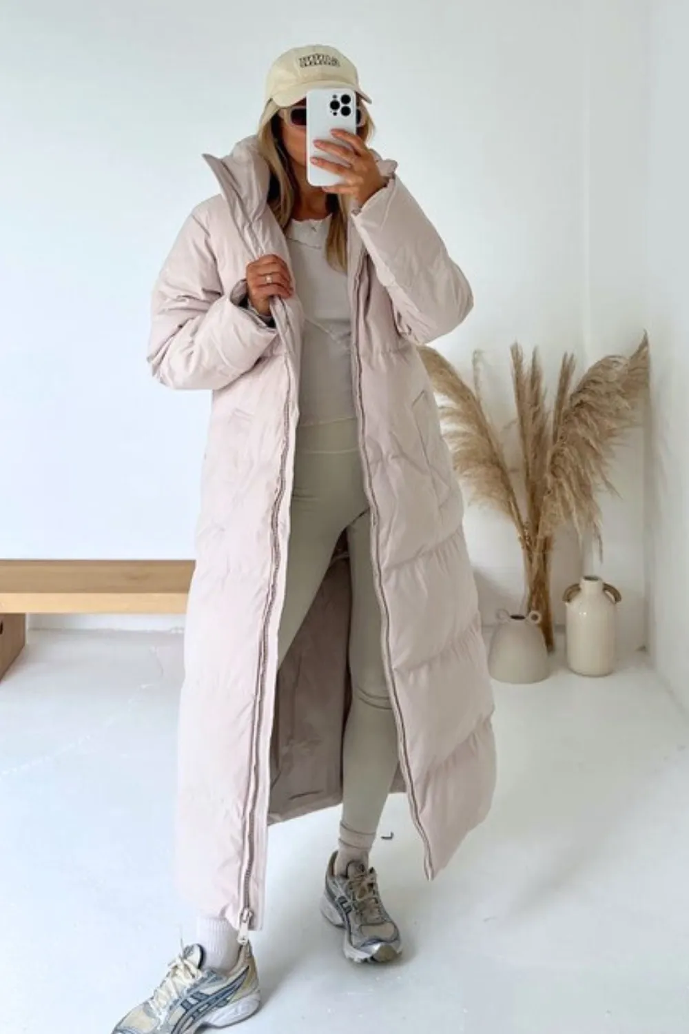 Kirsty cream long puffer coat