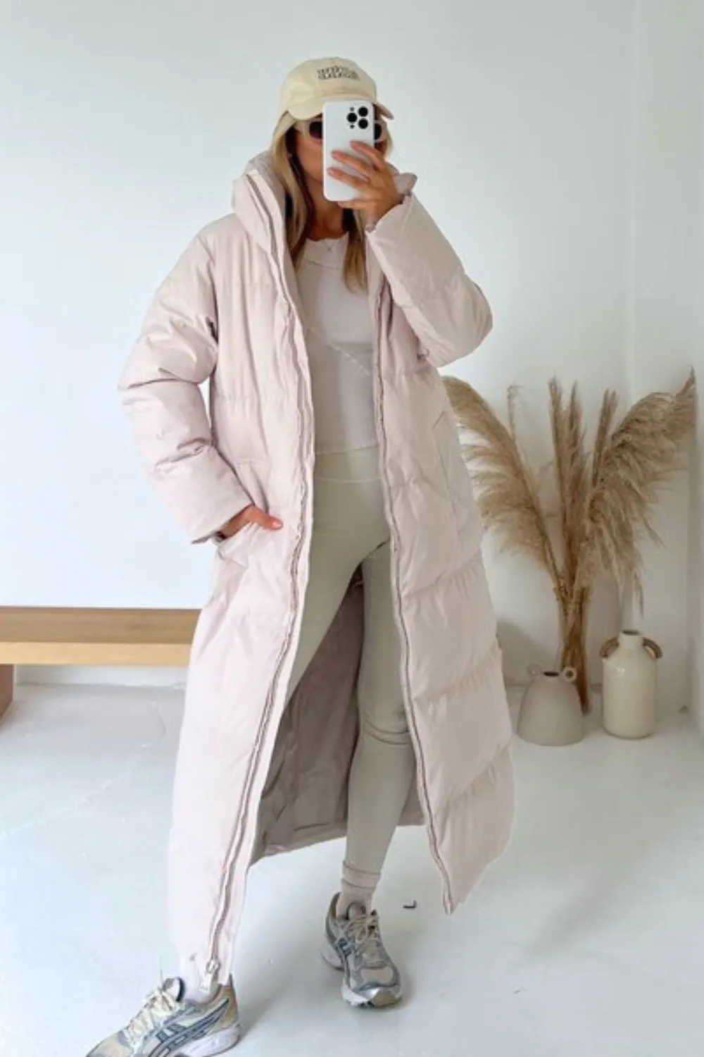 Kirsty cream long puffer coat