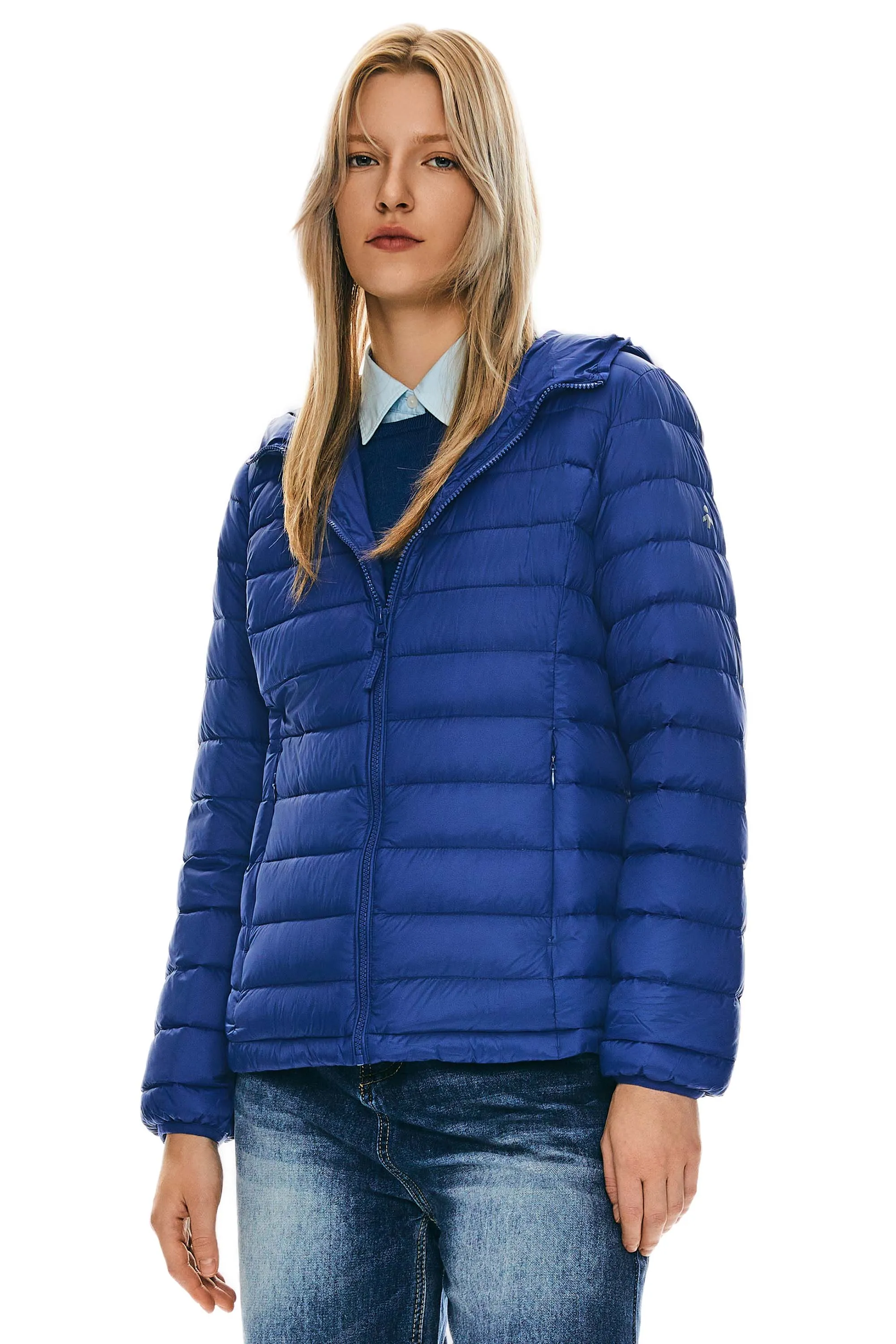 Lightweight Packable Down Jacket with Stand Collar