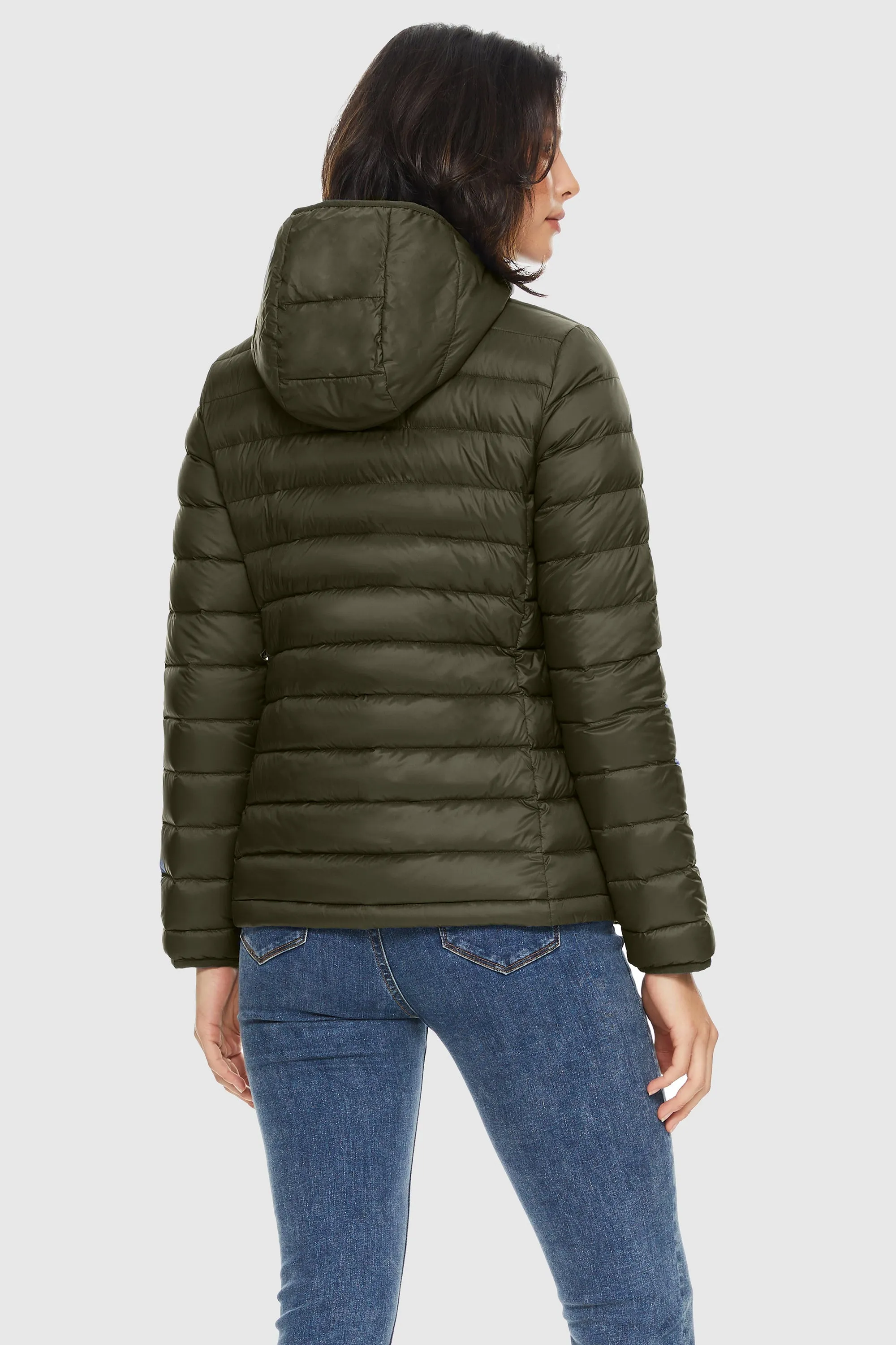 Lightweight Packable Down Jacket with Stand Collar