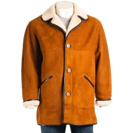 Men's Traditional Brown Shearling Sheepskin Coat