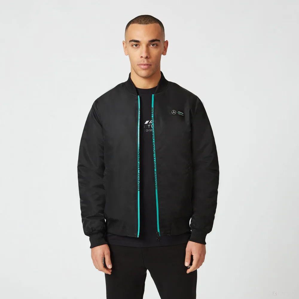 Mercedes Bomber Jacket, Padded Lightweight, Black, 2022