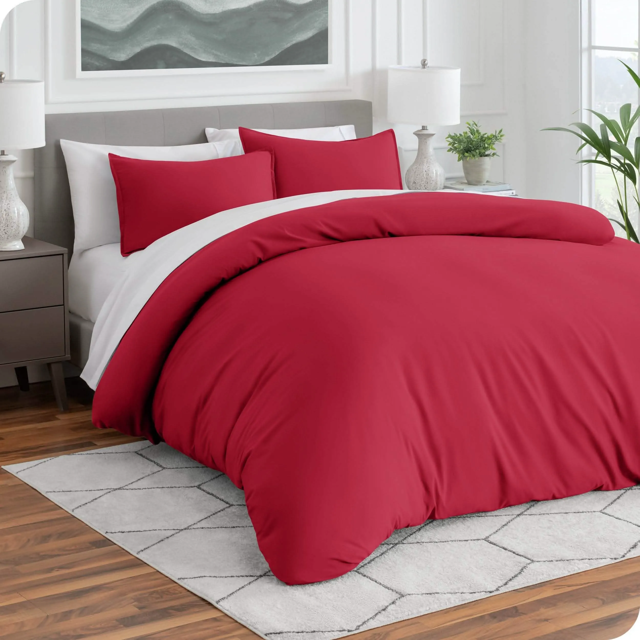 Microfiber Duvet Cover & Sham Set - Oversized King