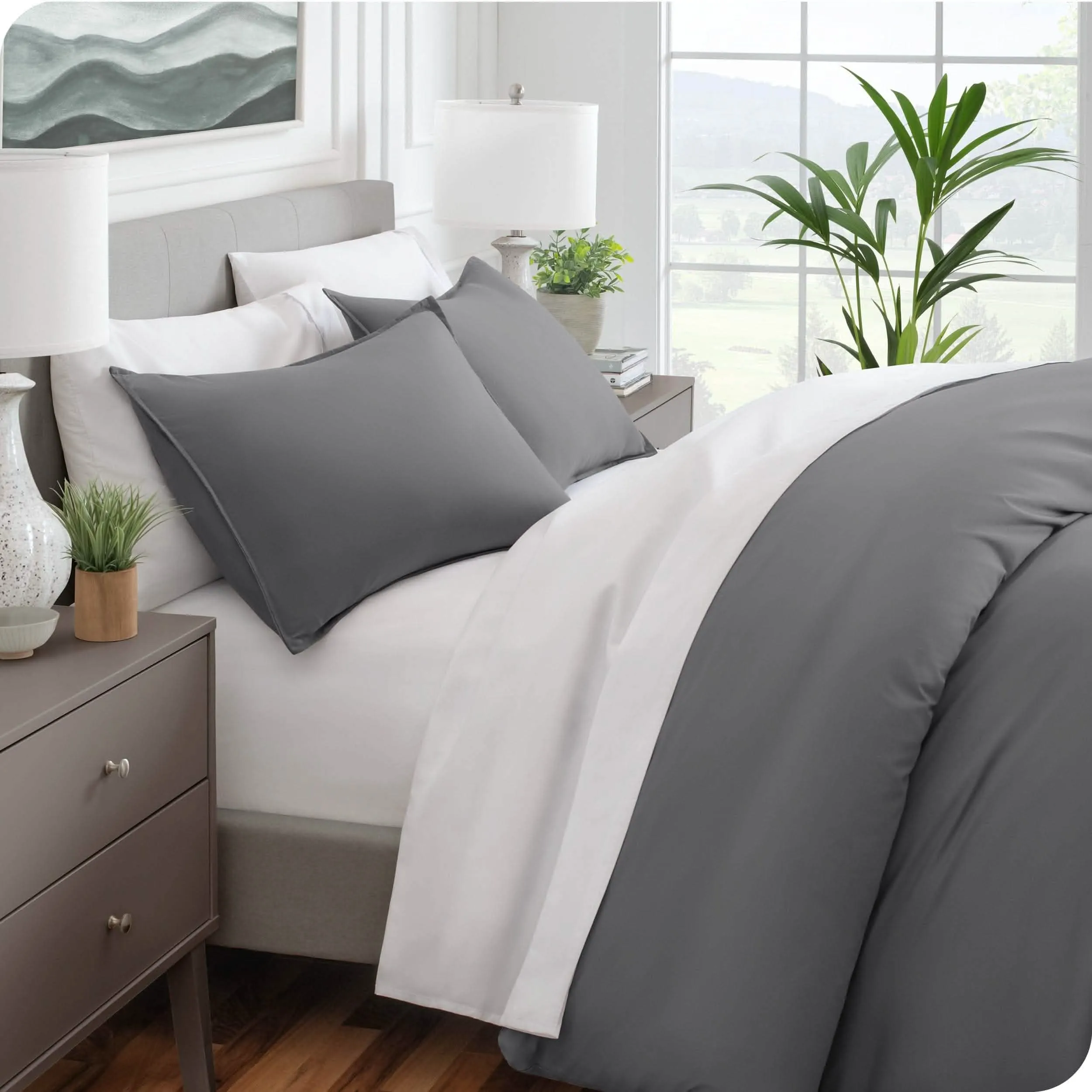 Microfiber Duvet Cover & Sham Set - Oversized King