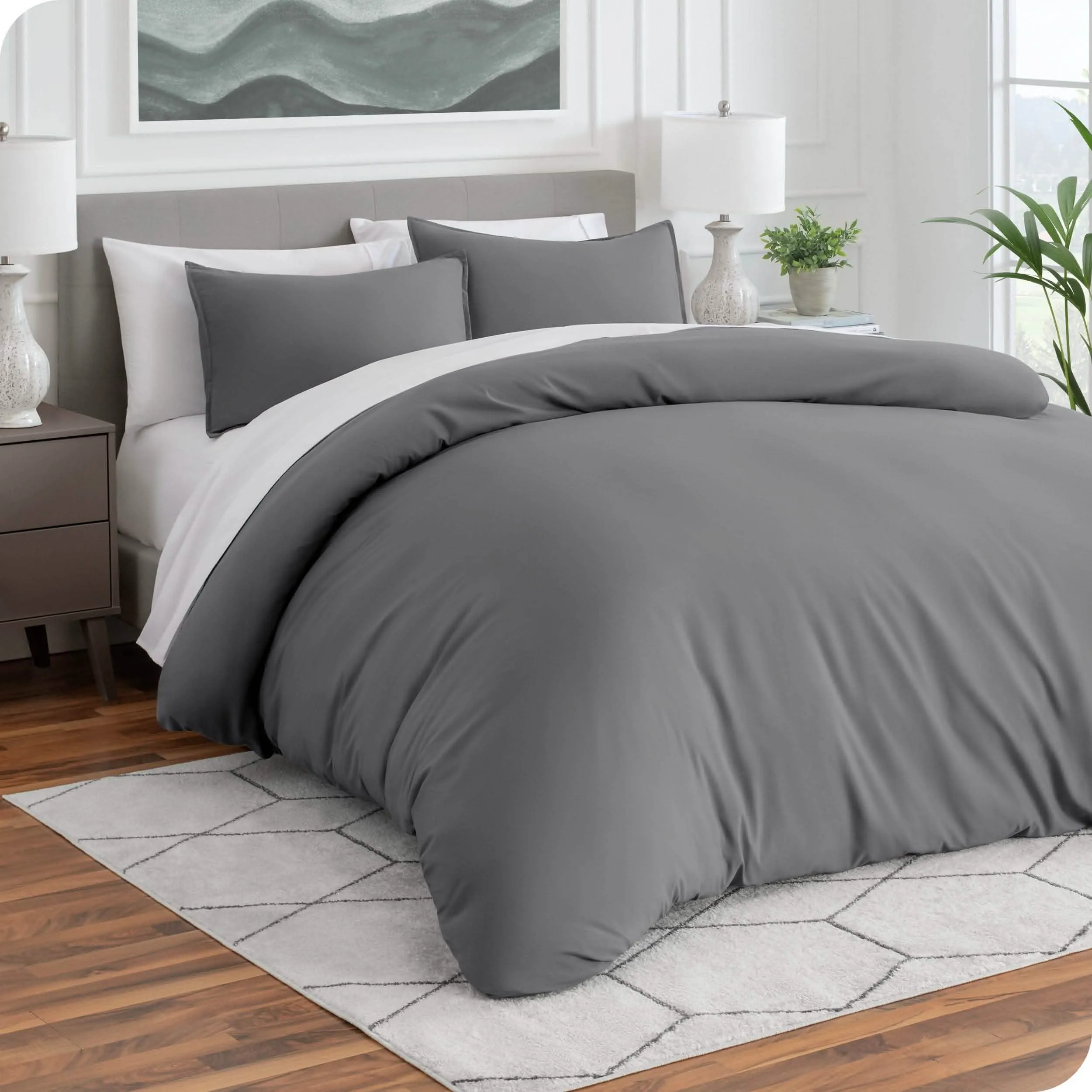 Microfiber Duvet Cover & Sham Set - Oversized King