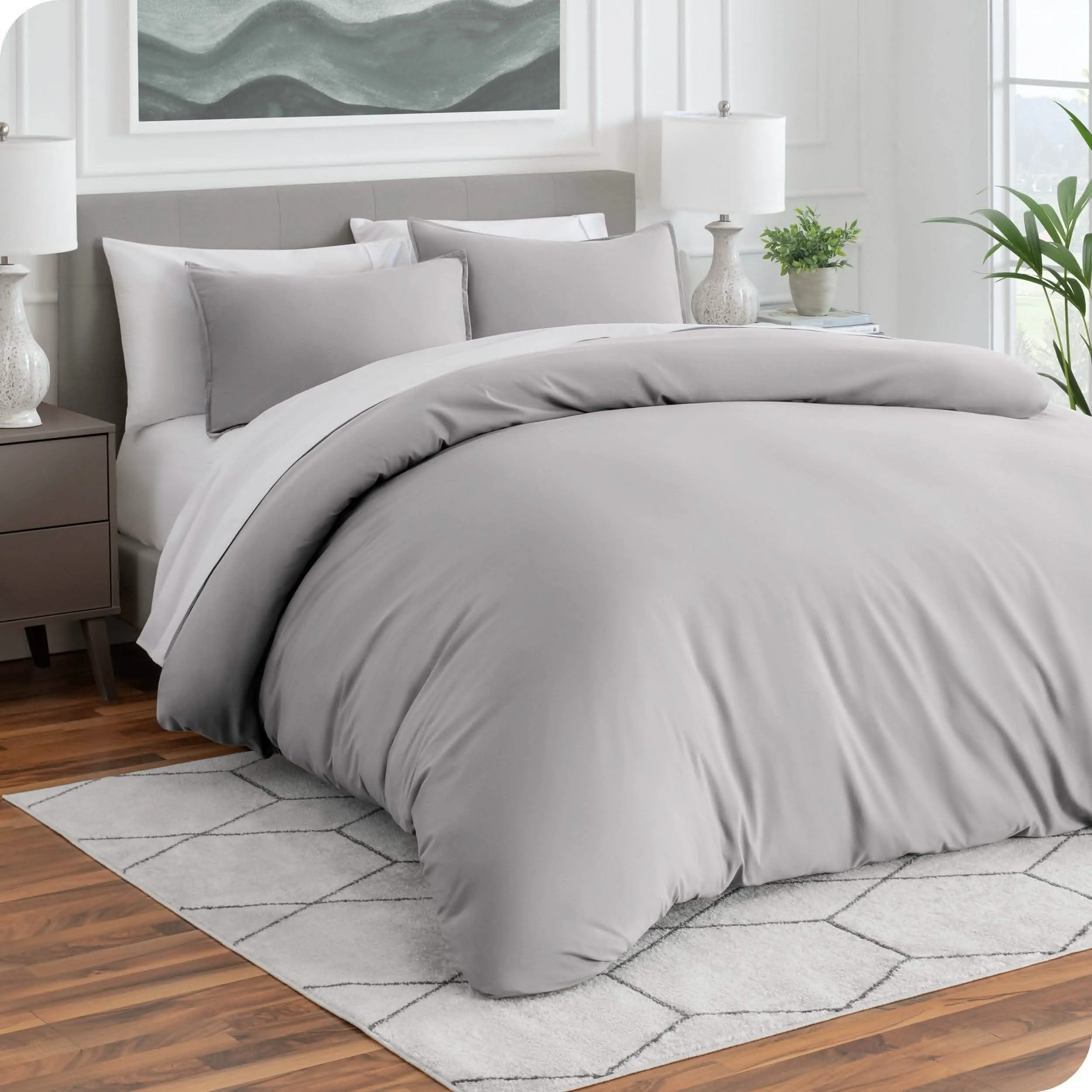 Microfiber Duvet Cover & Sham Set - Oversized King