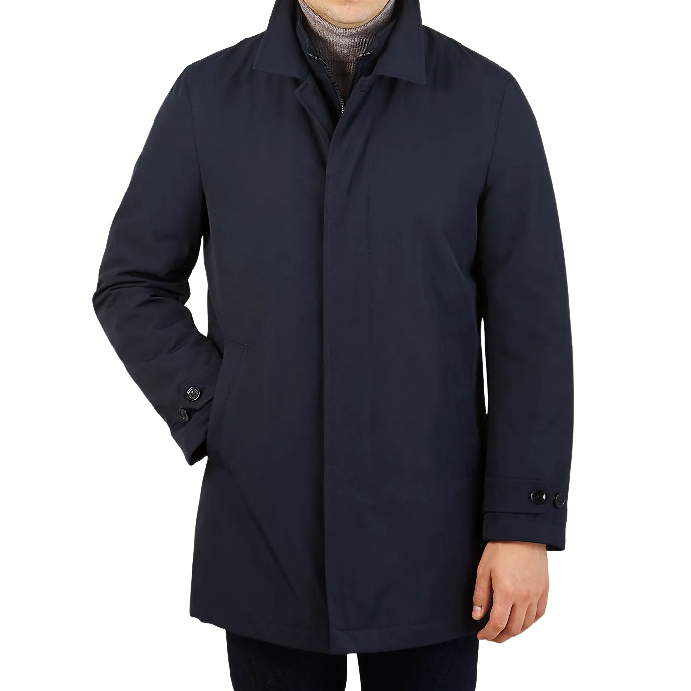 Navy Blue Technical Nylon Morning Coat