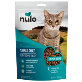 Nulo Functional Grain-Free Skin & Coat Salmon Cat treats, 4 oz