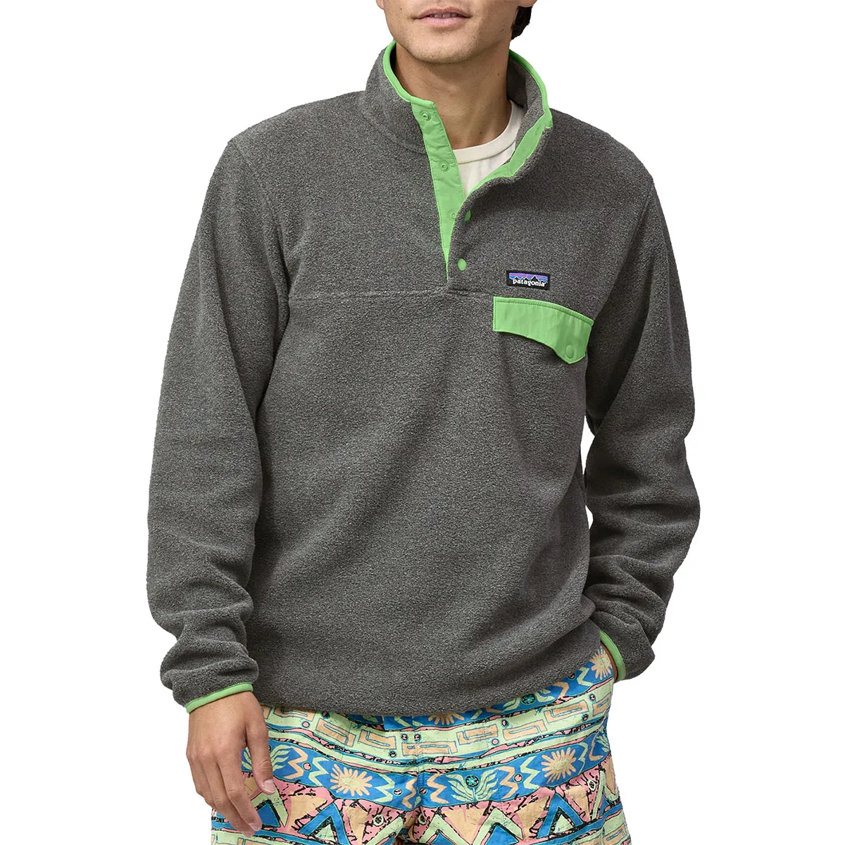 Patagonia Lightweight Synchilla Snap-T Fleece Pullover Jacket - Nickel