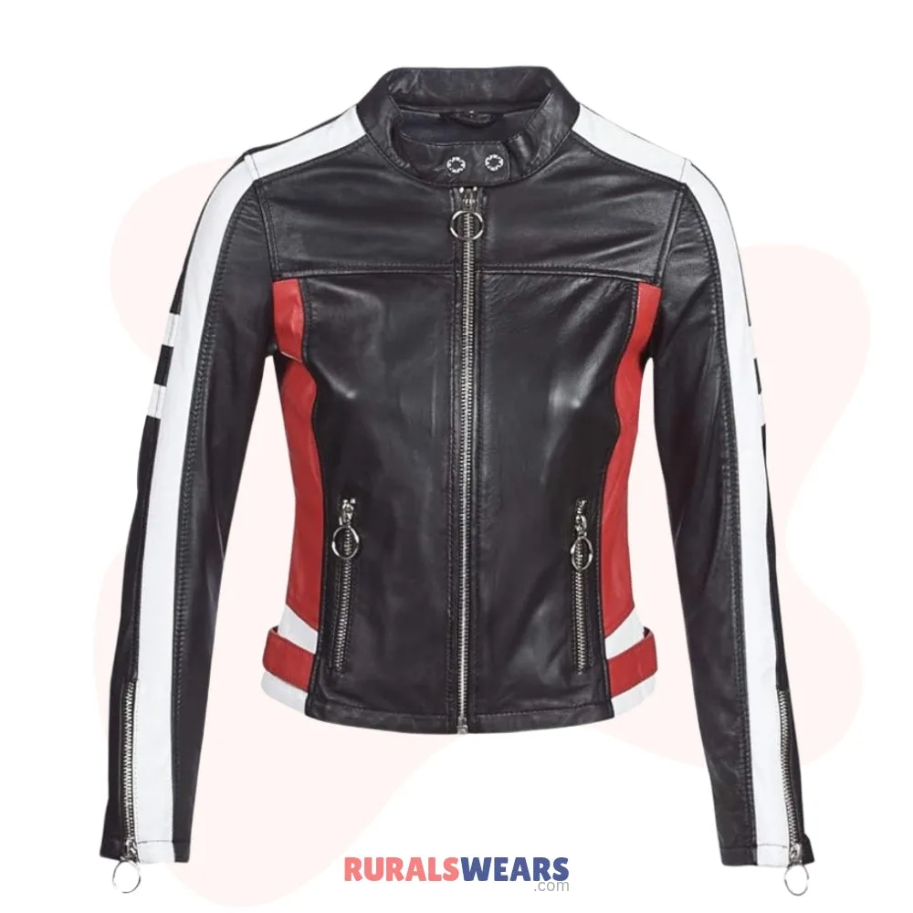 RW Authentic Sheepskin Stylish Slimfit Motorcycle Jacket