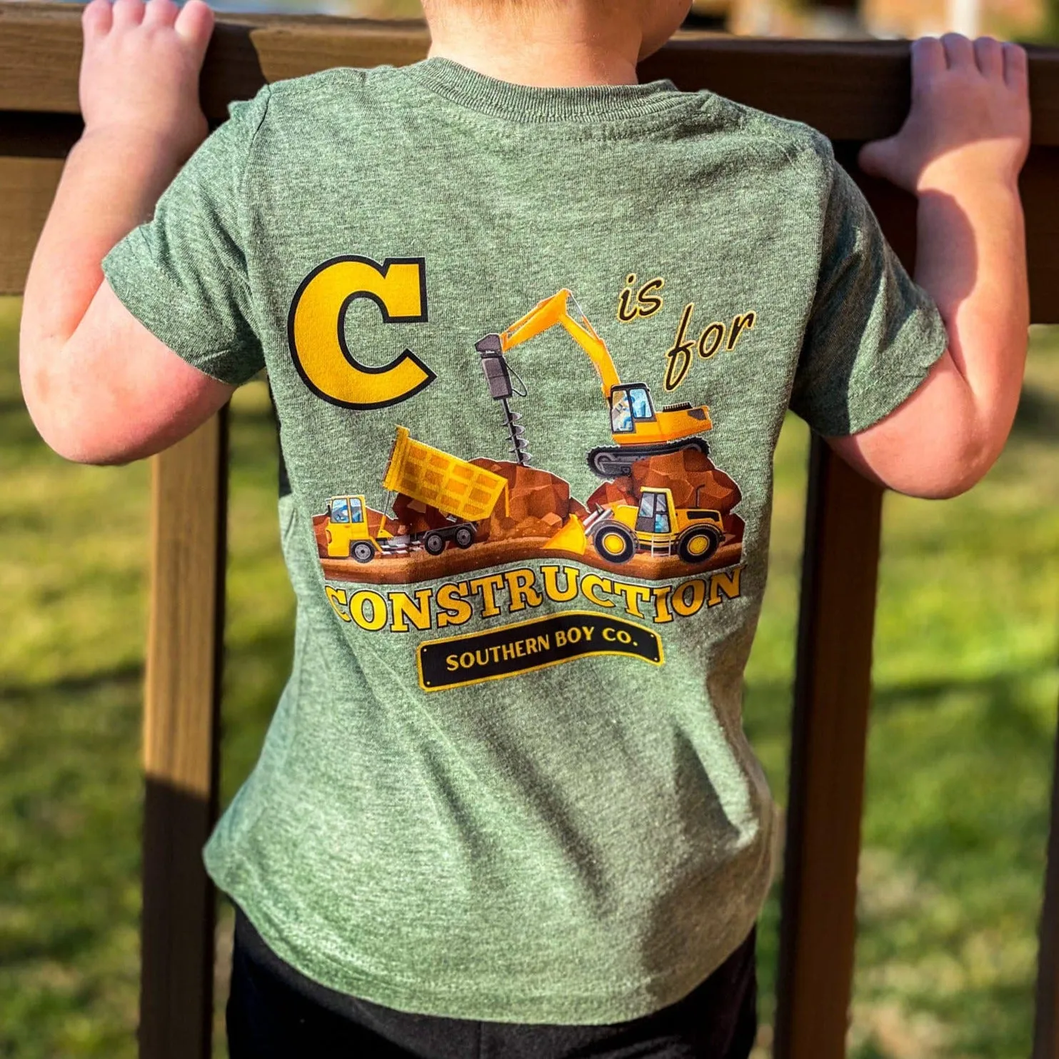 (SHORT) C is For Construction Short Sleeve Kids Tee