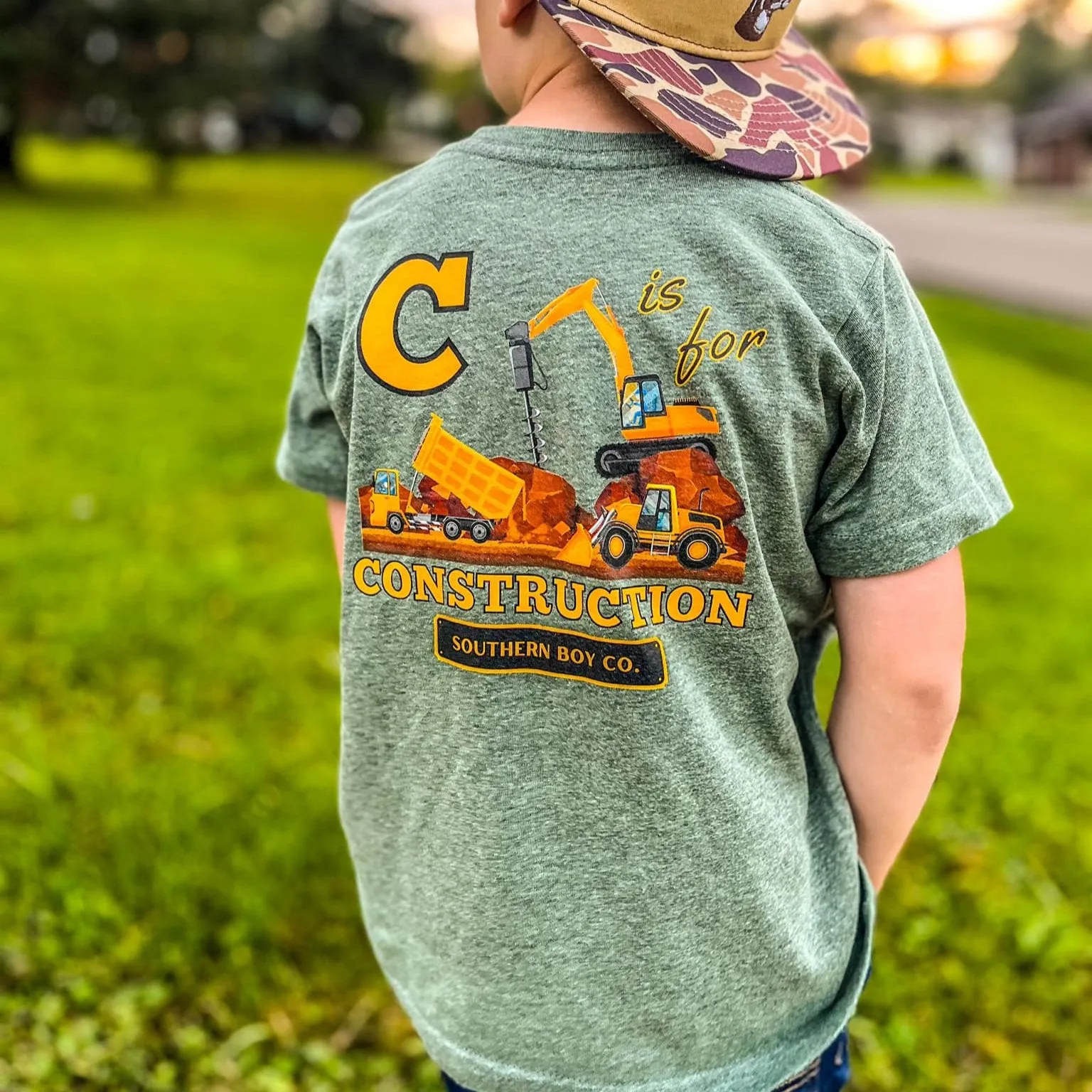 (SHORT) C is For Construction Short Sleeve Kids Tee