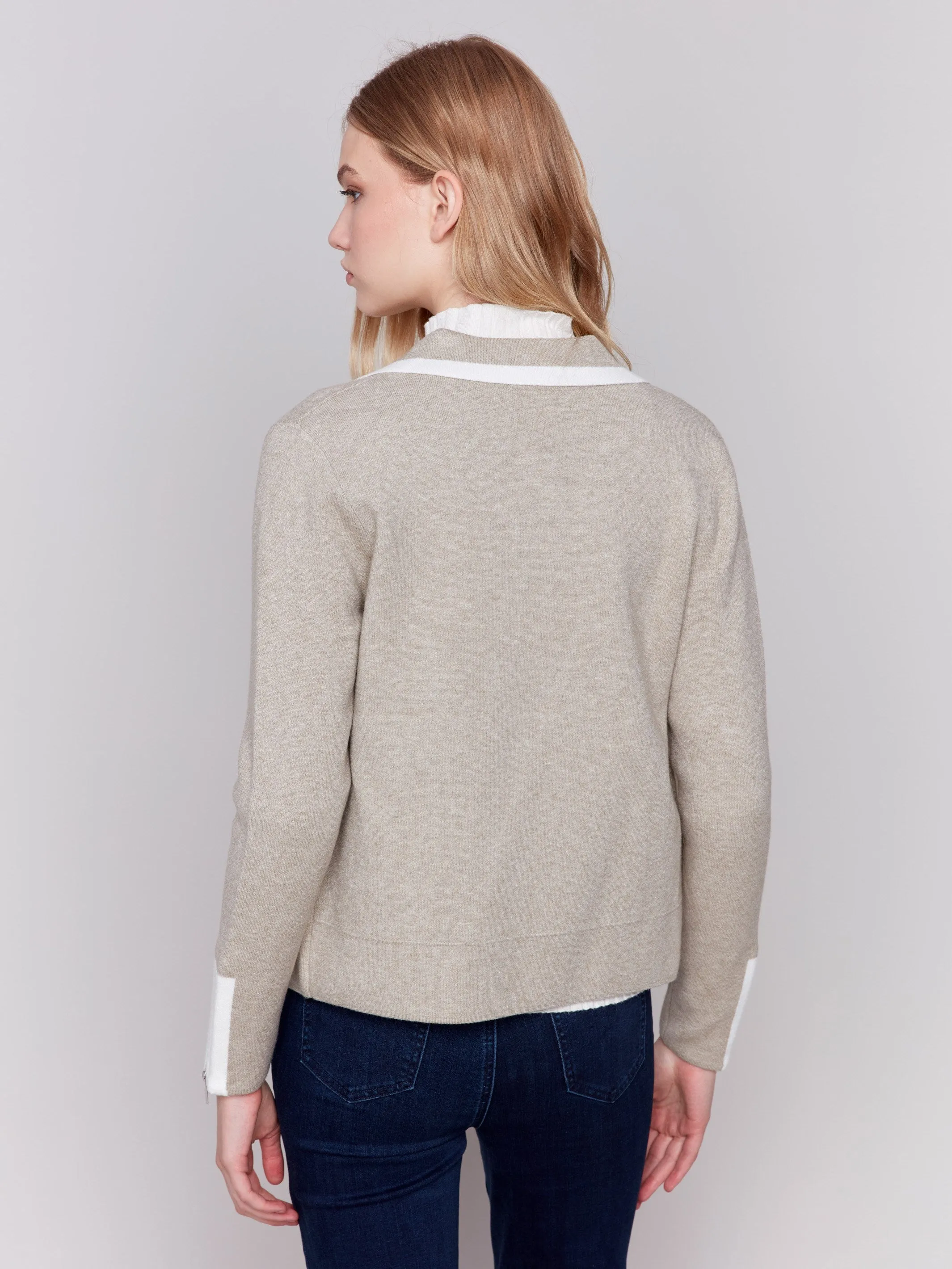 Short Gutsy Knit Jacket - Almond