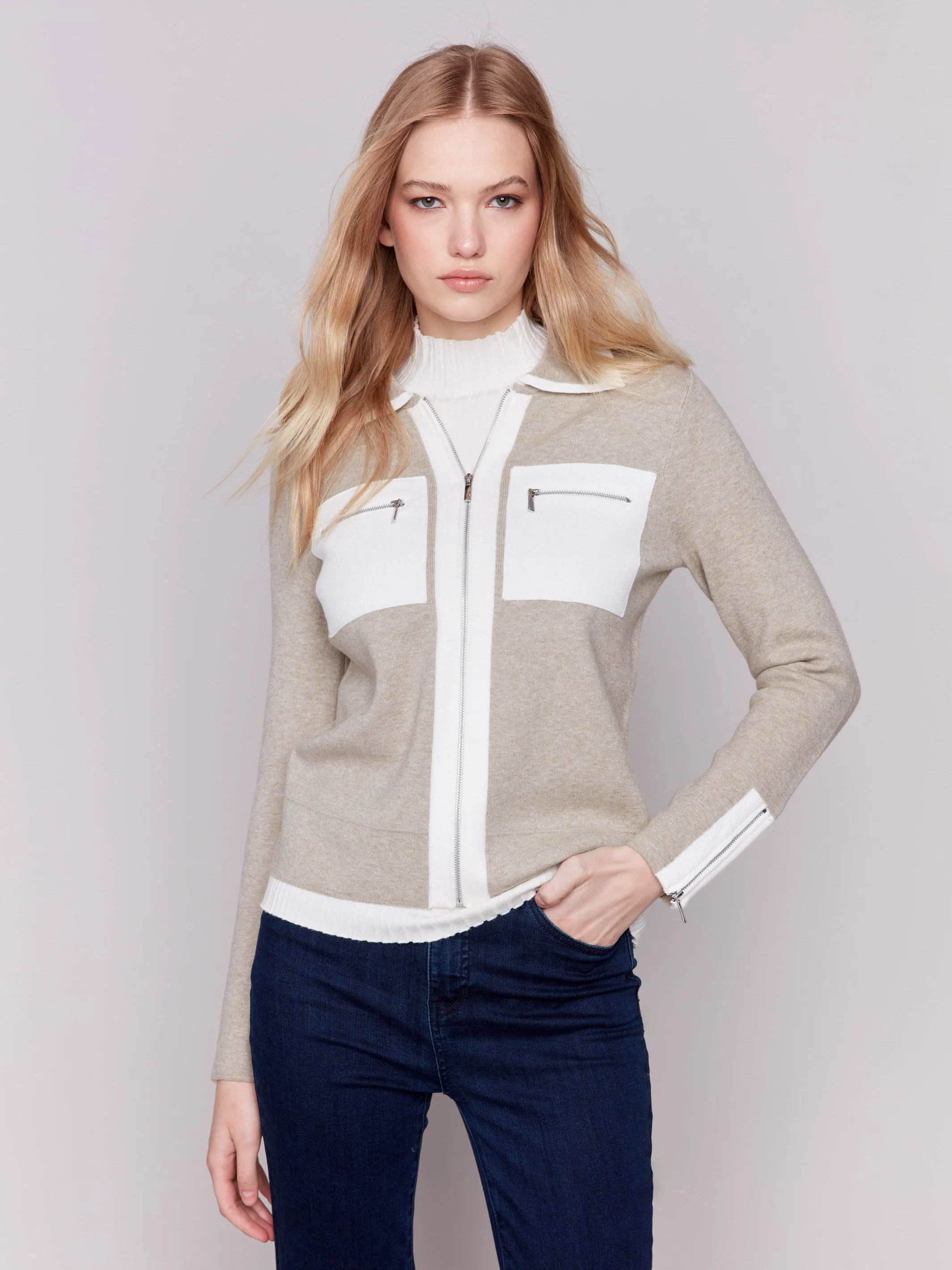 Short Gutsy Knit Jacket - Almond