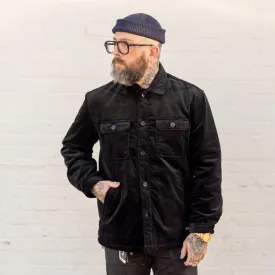 The Flat Head FN-OJ-C013 Corduroy Shirt Jacket Black