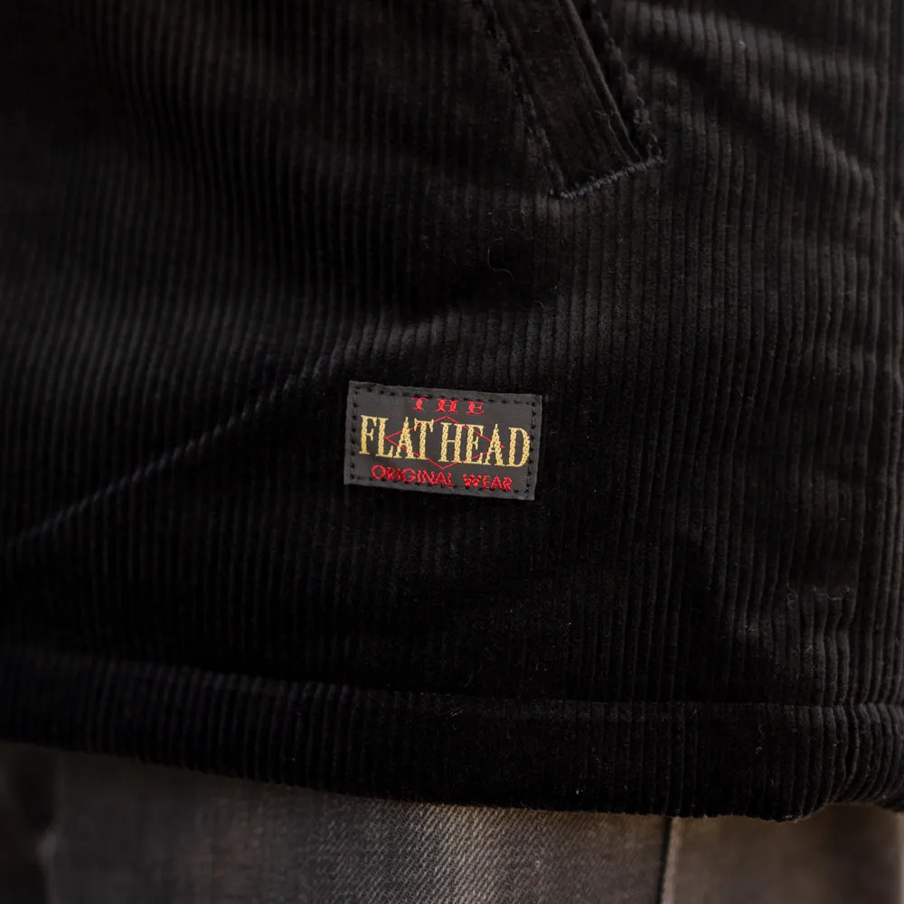 The Flat Head FN-OJ-C013 Corduroy Shirt Jacket Black