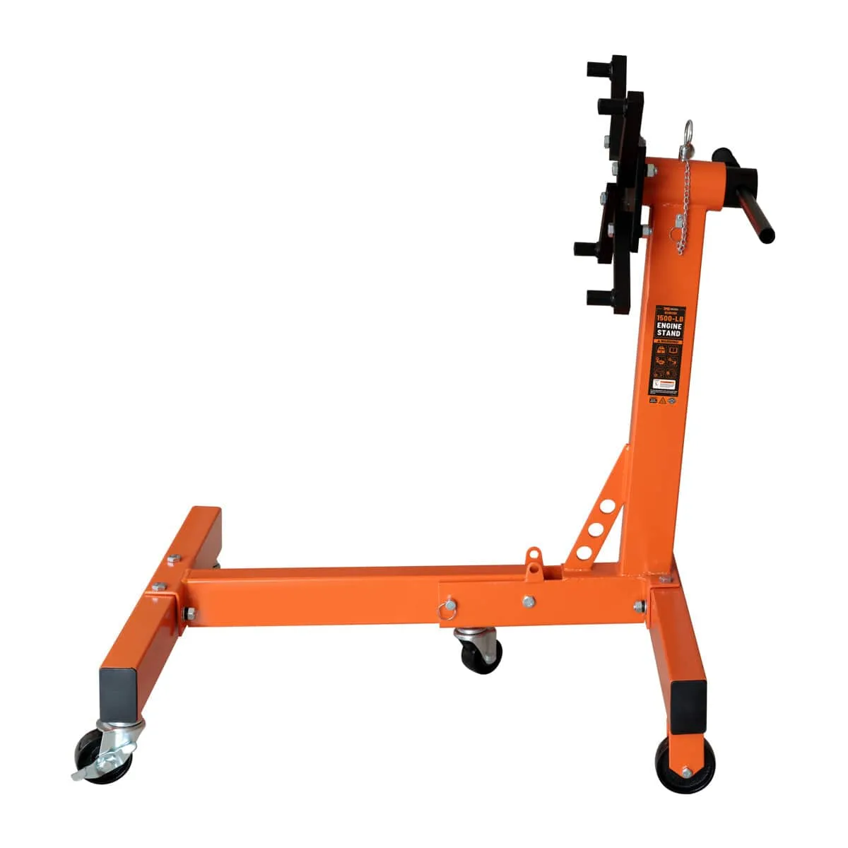 TMG Industrial 1500-lb Rotating Engine Stand, 4 Adjustable Arms, 360° Rotation, Fixed & Swivel Casters, TMG-AES15