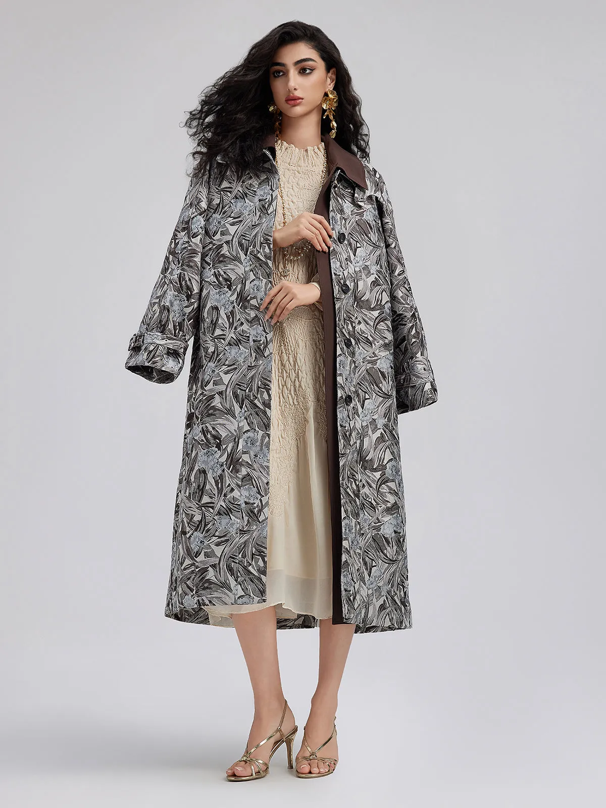 Versatile Printed Long Coat