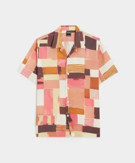 Watercolor Camp Collar Shirt in Pink