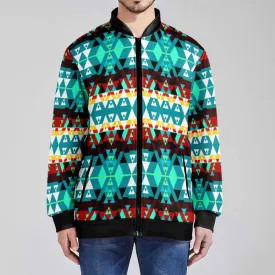 Writing on Stone Wheel Zippered Collared Lightweight Jacket